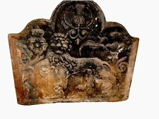 Vintage Cast Iron Fire Back Plate 80cm Wide X 75cm High  Lion Cast