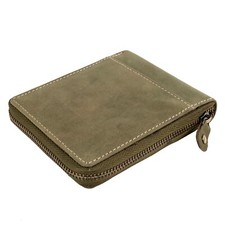 Mens Wallet Real Leather Zip-Around Hunter New in Gift Box Genuine Black Brown 