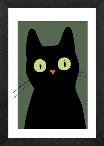 Black cat with - black, big