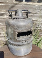 London Railway Lamp. BR (M) original with burner. Stamped 22/13 To Restore
