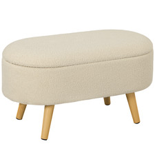 Cream Teddy Fleece Ottoman