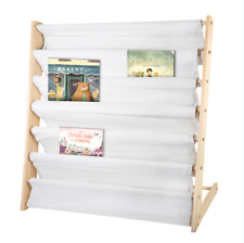 Kids Bookshelf 6 Tiers Kids Sling Bookshelf with Pocket for Kids Bedroom Storage