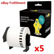 5 x fits for Brother DK22205 Addres Labels QL 500 550 570 P-Touch Printer