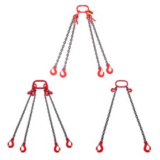 VEVOR 1/4" x5'-3/8" x10' Chain Sling 2/4 Legs G80 Lifting Chain with Grab Hooks
