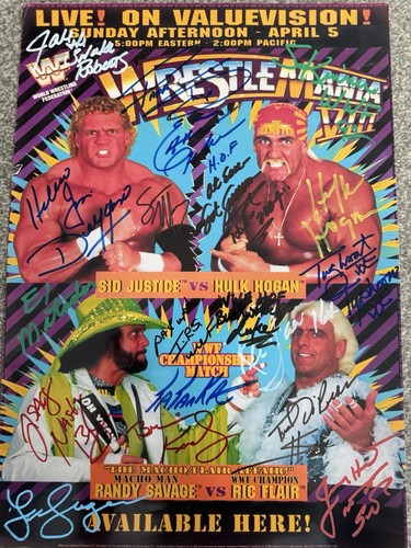 Wwf wrestlemania viii signed - wrestlemania,
