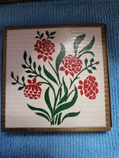 Vintage Majestic Compact Mirror with Floral Enamel Design – 1950s 65#