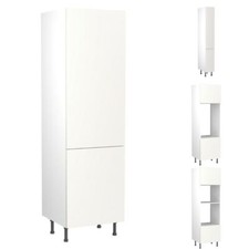Value Slab Matt White Tall Kitchen Kit Units - Doors & Soft Close Hinges