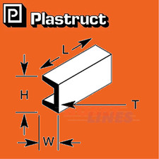 U DEEP CHANNELS  range styrene ABS plastic polystyrene UFS 1.6-6.4mm PLASTRUCT