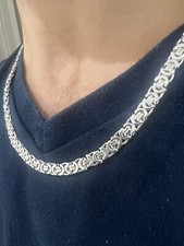 Solid 9ct White Gold Byzantine