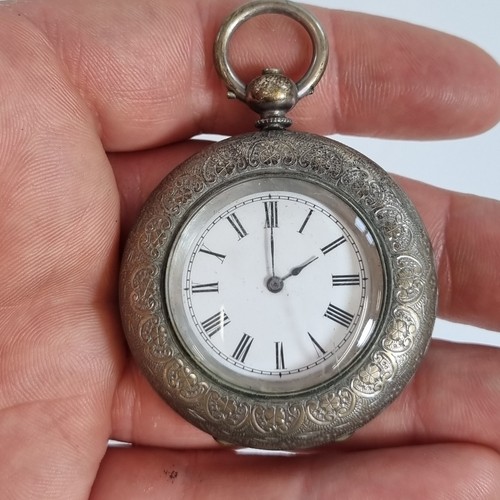 Antique silver cased pocket - silver,