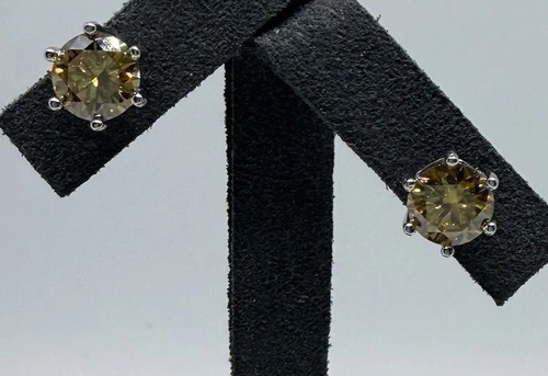Champagne moissanite earrings - moissanite,
