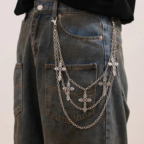 Fashion punk metal pants chain - fashion,