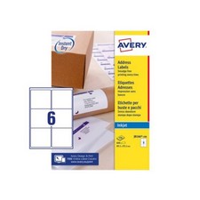 Avery Inkjet Address Label 99x93mm 6 Per A4 Sheet White (Pack 600 Labels) J8166-