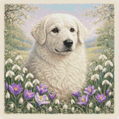 Hungarian kuvasz puppy dog - kuvasz,