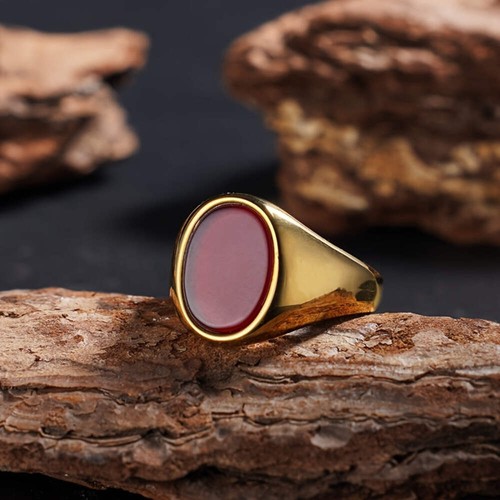 Natural stone elliptical ring - natural,