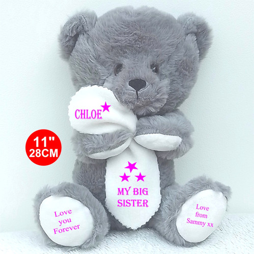 Personalised grey teddy - teddy, bear