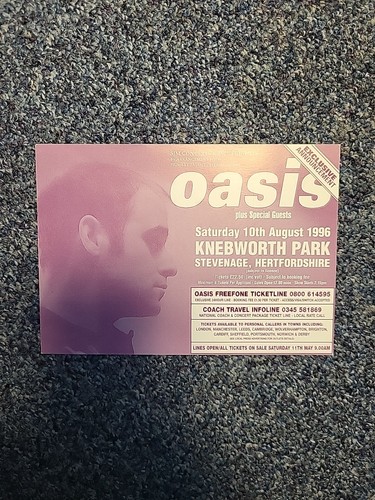 Oasis flyer knebworth - oasis,