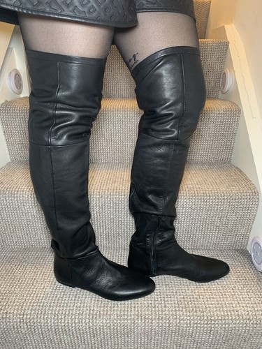 Zara flat black - flat, knee