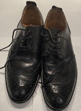 Zinc Black Leather Brogues Shoes Vera Cuoio Sole - Made In Italy - UK.8