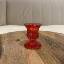 Small Red Glass Candlestick