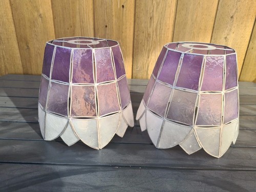 Cute vintage pair purple capiz - vintage,