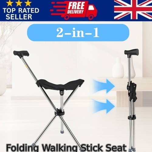 Folding walking stick seat - walking,
