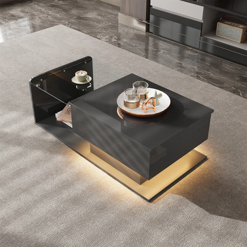 Black coffee table with - coffee,