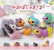 New Gashapon Leopard Gecko in Pajamas Vol.2 Miniature Figure Complete Set