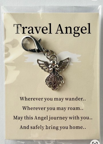 Travel angel charm with - *travel,