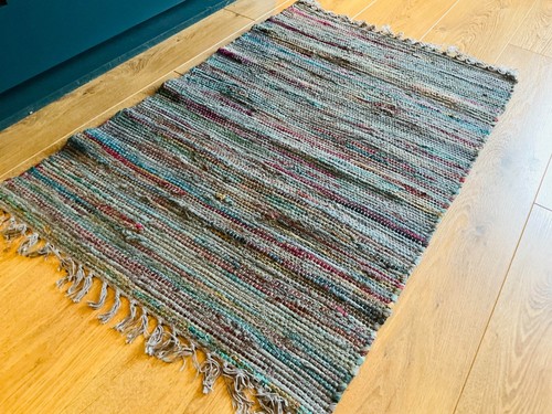 Recycled grey rug - grey, overdyed