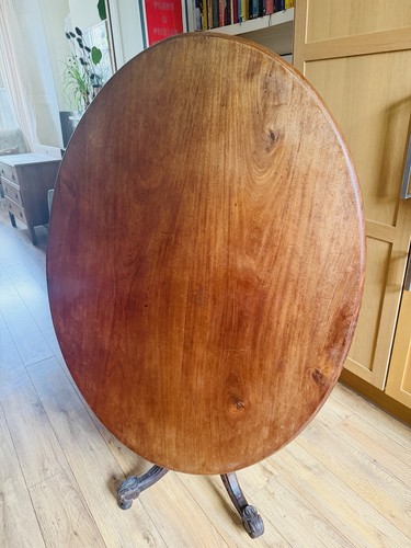 Victorian burr walnut tilt top - burr,