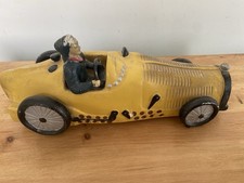 Vintage French Pottery Racing Car Sculpture