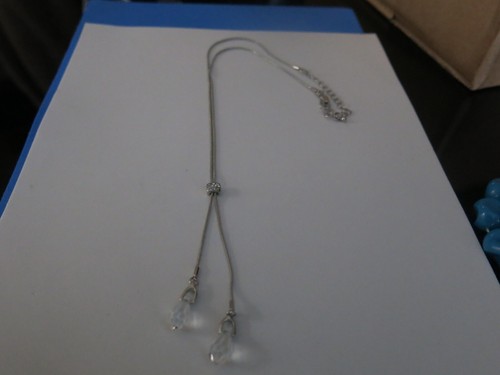 Long silver plated necklace - long,