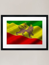 Rasta Lion On Jamaican Flag