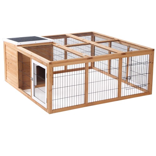 Pawhut rabbit hutch outdoor - pawhut,
