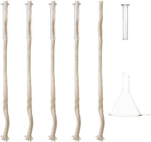 Pcs glass tube holder wicks - 5,
