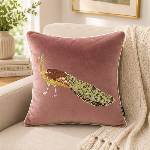 Velvet peacock embroidered - velvet,