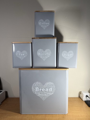 Grey kitchen storage - kitchen, canister