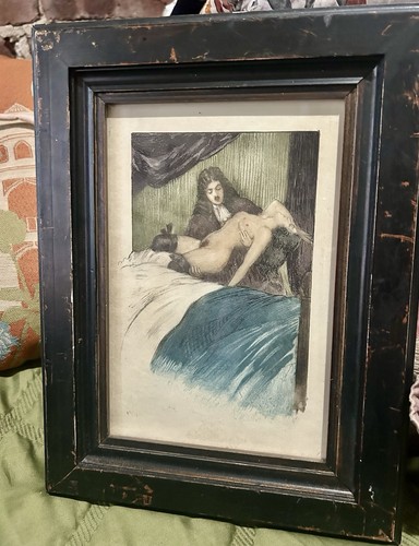 Vintage antique framed french - framed,