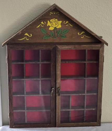 Vtg wooden house wall curio - vtg,