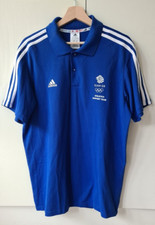 Men's Adidas Team GB, Royal Blue Polo Shirt, Short Sleeve, Size L, New with Tags