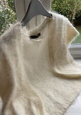 Ladies Ivory Cream Fluffy Knit Bolero/Shrug Size 8