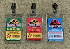3x Jurassic Park ID Badge Set