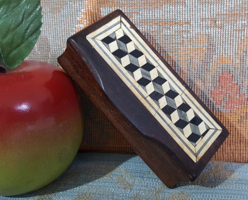 Inlaid wooden snuff box - inlaid,