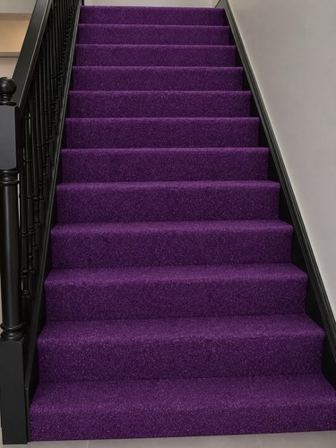 Stairs hall carpet purple - hall,