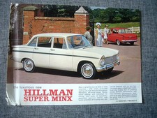 Hillman Super Minx leaflet brochure, 1964, rare & original, very good