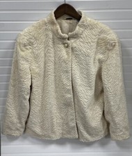 Vintage Laura Ashley Pearl Plush Formal Short Coat - Sz L