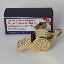 The Original Referee & Umpire Whistle  - ACME Thunderer No. 58 Polished Brass