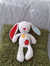 RARE VINTAGE MOTHERCARE MY FIRST BUNNY PLUSH WHITE PATCHWORK SPOTTY BUNNY RABBIT