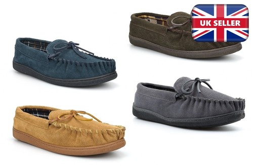 Mens moccasin slippers - slippers,